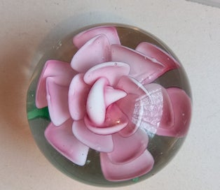 Listing 2 of 3 for Paper Weight - Pink Flower Inside.