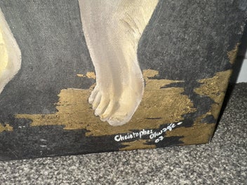 Listing 4 of 4 for Large Gold Leaf Eros Painting – Figurative Artwork Chris Oh! 2007