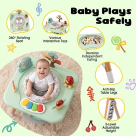Listing 2 of 11 for PlayPals Baby Activity Center Jumper 360° Rotary Seat 5 Adjustable Heights Green