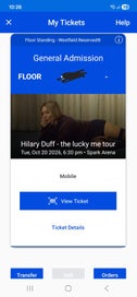Listing 2 of 2 for Hillary duff the lucky me tour floor standing ticket