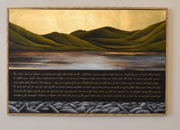 Listing 3 of 11 for THE MAORI LEGEND OF AKAROA- GOLD LEAF - FLOATING FRAME - LARGE