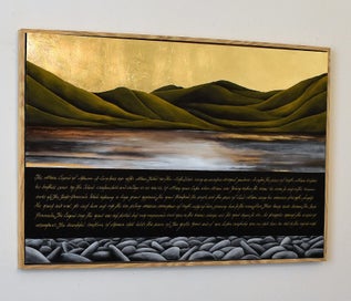 Listing 4 of 11 for THE MAORI LEGEND OF AKAROA- GOLD LEAF - FLOATING FRAME - LARGE