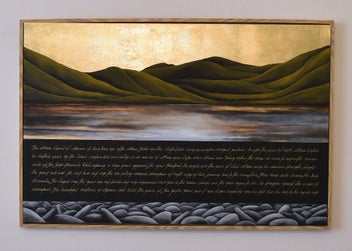 Listing 5 of 11 for THE MAORI LEGEND OF AKAROA- GOLD LEAF - FLOATING FRAME - LARGE