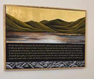 Listing 7 of 11 for THE MAORI LEGEND OF AKAROA- GOLD LEAF - FLOATING FRAME - LARGE