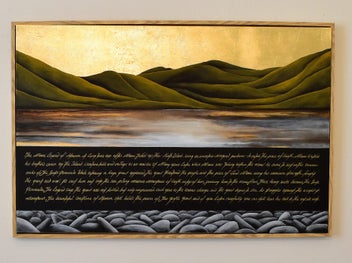 Listing 8 of 11 for THE MAORI LEGEND OF AKAROA- GOLD LEAF - FLOATING FRAME - LARGE
