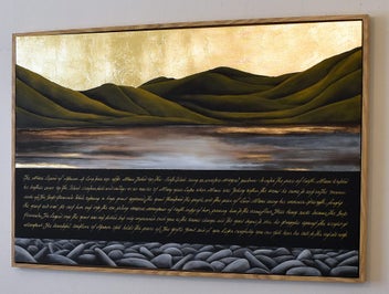 Listing 9 of 11 for THE MAORI LEGEND OF AKAROA- GOLD LEAF - FLOATING FRAME - LARGE