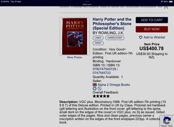 Listing 16 of 18 for Harry Potter; Complete Set, Genuine, Gold Foil Deluxe First Editions On Offer.