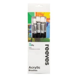 Listing 1 of 4 for Reeves Acrylic Brush Sets White Synthetic Short Handle 5pc