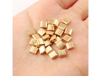 Listing 5 of 10 for Matte Hematite Beads For Jewelry Making - 2 Hole Spacer