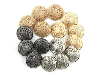 Listing 3 of 10 for 5Pcs Round Hollow Metal Buttons For Clothes Sewing DIY Crafts