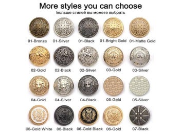 Listing 7 of 10 for 5Pcs Round Hollow Metal Buttons For Clothes Sewing DIY Crafts