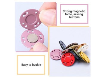 Listing 4 of 10 for 5 Pairs Automatic Magnetic Snap Buttons For DIY Craft Bag Coat