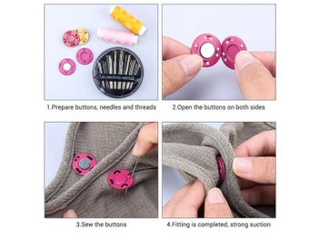 Listing 6 of 10 for 5 Pairs Automatic Magnetic Snap Buttons For DIY Craft Bag Coat