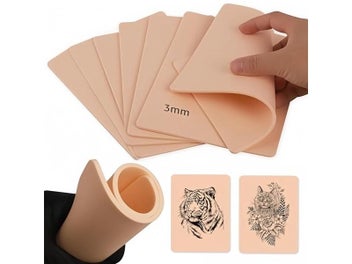 Listing 3 of 10 for 10pcs Tattoo Practice Skin 3MM Silicone Double-Sided For Makeup Training