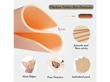 Listing 5 of 10 for 10pcs Tattoo Practice Skin 3MM Silicone Double-Sided For Makeup Training