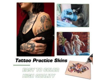 Listing 8 of 10 for 10pcs Tattoo Practice Skin 3MM Silicone Double-Sided For Makeup Training