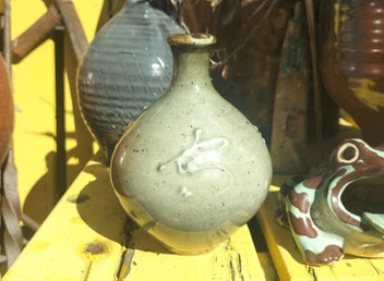 Listing 1 of 5 for NZ Potter Paul Fisher Slip Trailed Stoneware Vase