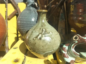 Listing 3 of 5 for NZ Potter Paul Fisher Slip Trailed Stoneware Vase