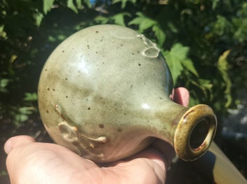 Listing 5 of 5 for NZ Potter Paul Fisher Slip Trailed Stoneware Vase