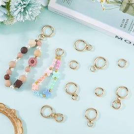 Listing 6 of 7 for 4/8/15/30/50Pcs Round Spring Snap Hooks, Swivel O Rings Buckles Clips