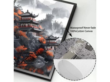 Listing 8 of 10 for Japanese Mountain Temple Canvas Prints For Home Decor