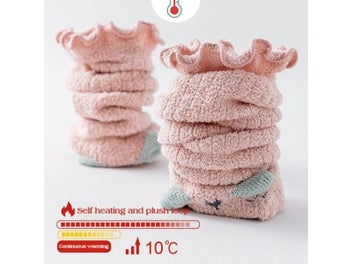 Listing 8 of 10 for Thicken Coral Plush Kids Long Tube Winter Socks