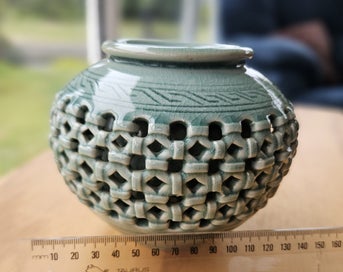 Listing 4 of 7 for Korean Caledon double wall vase