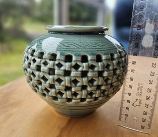 Listing 6 of 7 for Korean Caledon double wall vase