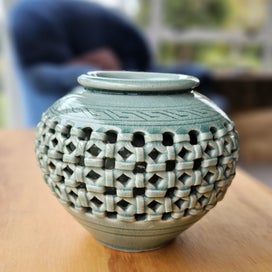 Listing 1 of 7 for Korean Caledon double wall vase
