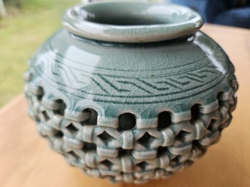 Listing 3 of 7 for Korean Caledon double wall vase