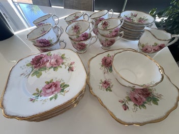 Listing 7 of 12 for American Beauty Royal Albert Tea Set