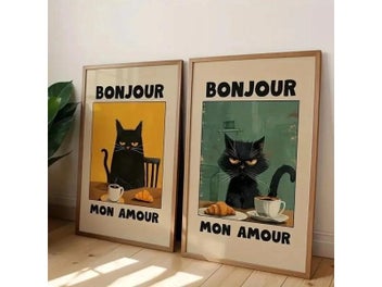 Listing 5 of 10 for Japanese Cat Noodles Canvas Poster For Living Room Decor