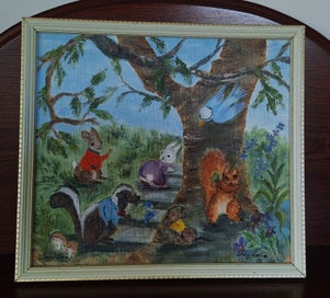 Listing 3 of 14 for <<< WHIMSICAL ORIGINAL SIGNED " FAY LAUNE??? " OIL PAINTING >>>