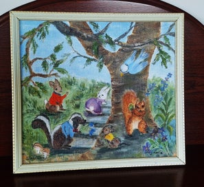 Listing 6 of 14 for <<< WHIMSICAL ORIGINAL SIGNED " FAY LAUNE??? " OIL PAINTING >>>