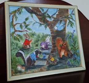 Listing 1 of 14 for <<< WHIMSICAL ORIGINAL SIGNED " FAY LAUNE??? " OIL PAINTING >>>