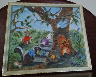Listing 12 of 14 for <<< WHIMSICAL ORIGINAL SIGNED " FAY LAUNE??? " OIL PAINTING >>>