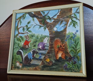 Listing 7 of 14 for <<< WHIMSICAL ORIGINAL SIGNED " FAY LAUNE??? " OIL PAINTING >>>