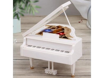 Listing 4 of 9 for White Clockwork Piano Musical Box For Girls Decor