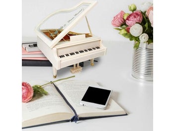 Listing 5 of 9 for White Clockwork Piano Musical Box For Girls Decor