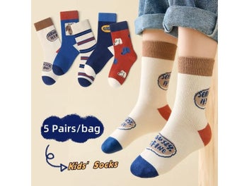 Listing 3 of 9 for 5 Pairs Kids Cotton Socks 1-14T Boys Funny Puppy Pattern