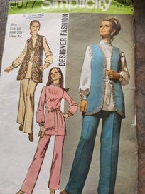 Listing 2 of 4 for Classic era tunic top waist coat straight pants sewing patterns vintage remake