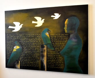 Listing 2 of 12 for THE MYSTICAL LEGEND OF THE TUI - GOLD LEAF - EXTRA LARGE - NZ ORIGINAL