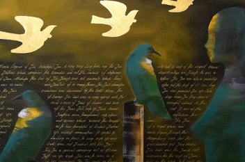 Listing 3 of 12 for THE MYSTICAL LEGEND OF THE TUI - GOLD LEAF - EXTRA LARGE - NZ ORIGINAL