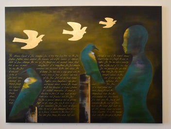 Listing 4 of 12 for THE MYSTICAL LEGEND OF THE TUI - GOLD LEAF - EXTRA LARGE - NZ ORIGINAL