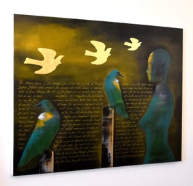 Listing 5 of 12 for THE MYSTICAL LEGEND OF THE TUI - GOLD LEAF - EXTRA LARGE - NZ ORIGINAL