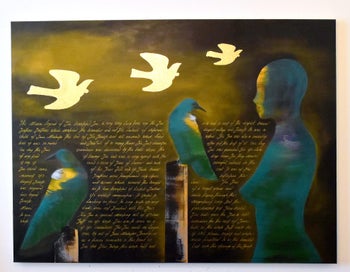 Listing 6 of 12 for THE MYSTICAL LEGEND OF THE TUI - GOLD LEAF - EXTRA LARGE - NZ ORIGINAL