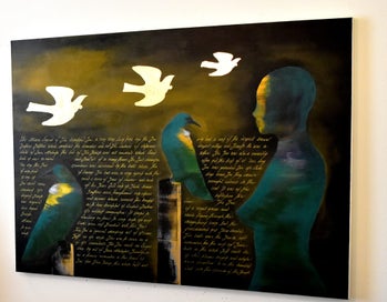 Listing 7 of 12 for THE MYSTICAL LEGEND OF THE TUI - GOLD LEAF - EXTRA LARGE - NZ ORIGINAL