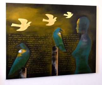 Listing 9 of 12 for THE MYSTICAL LEGEND OF THE TUI - GOLD LEAF - EXTRA LARGE - NZ ORIGINAL