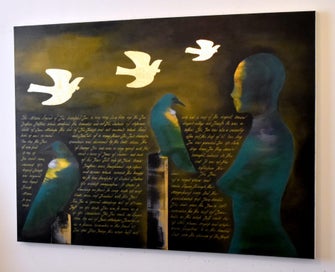 Listing 11 of 12 for THE MYSTICAL LEGEND OF THE TUI - GOLD LEAF - EXTRA LARGE - NZ ORIGINAL