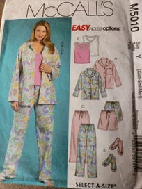 Listing 2 of 3 for Easy sew pjs adults sewing patterns shirt pants boxers singlet women's make sell